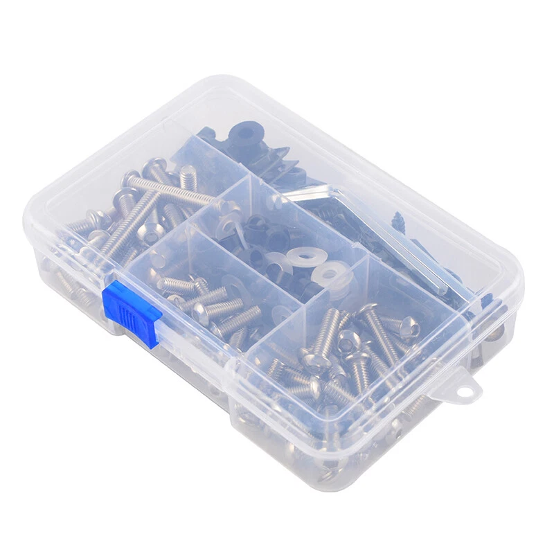 155×Motorcycle Shell Fairing Bolt Plate Screws Nut Stainless Steel Thread Kit US - Image 2 of 4