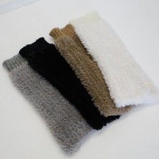 Women Winter Plush Leg Warmers Ribbed Knit Cuffs Boot Toppers Footless Socks