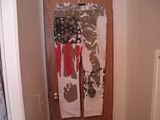 Jeansian Mens Multicolored Geometric Cotton Straight Jeans Size 34