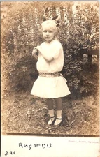 RPPC Circa 1905 Little Girl Dress Rowell Photo Methuen Portrait Postcard B10