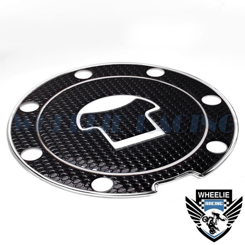3D 8 Perforated Black Tank Pad+Fuel/Gas Cap Cover Kit 03-16 CBR-1000RR/600RR