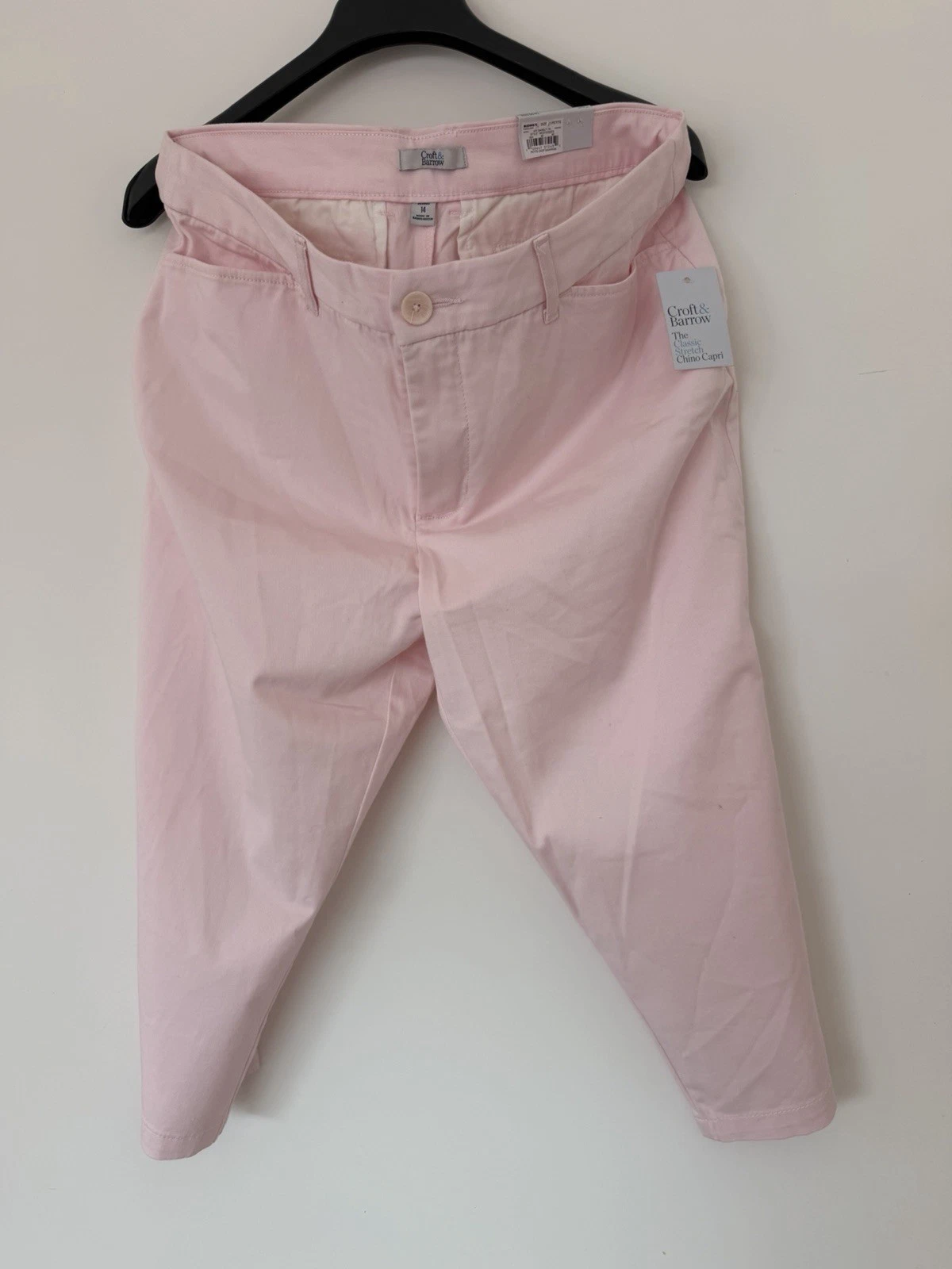 Croft & Barrow Capri Pants Women’s Size 14 P Pink Mid Rise Classic Fit Stretch