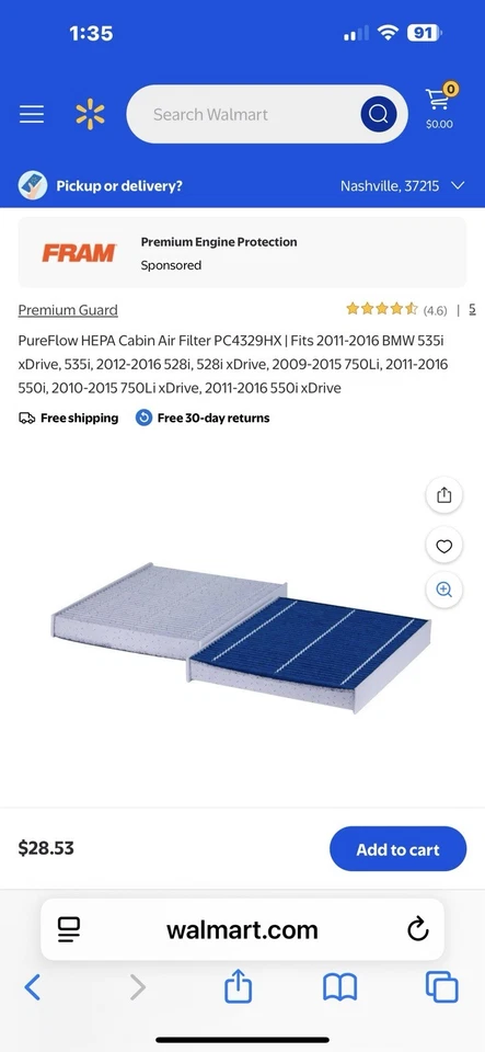 Cantidad 2 Filtro de aire de cabina Premium Guard PureFlow con 4 etapas de filtración - PC4329HX Foto 4 de 4