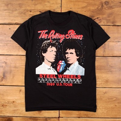 Vintage Single Stitch T-Shirt Grafik Medium 80er The Rolling Stones schwarz Tee