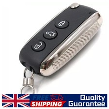 Flip Remote Key Shell Case Fob 3 Button for Bentley Continental GT GTC 2006-2016