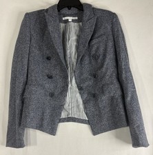 VERONICA BEARD Dickey Jacket Women sz 6 Blue DIEGO Cropped Blazer EUC