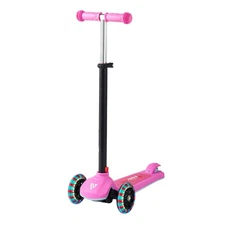 3+ Kids Kick Scooter, 5 Inch Light-Up Wheels, Adjustable Height Handlebars, Pink
