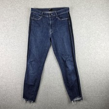 Jeans Mother Stunner Cremallera Tobillo Paso Fray Mujer 30 Lavado Oscuro Corredor Rayas Denim