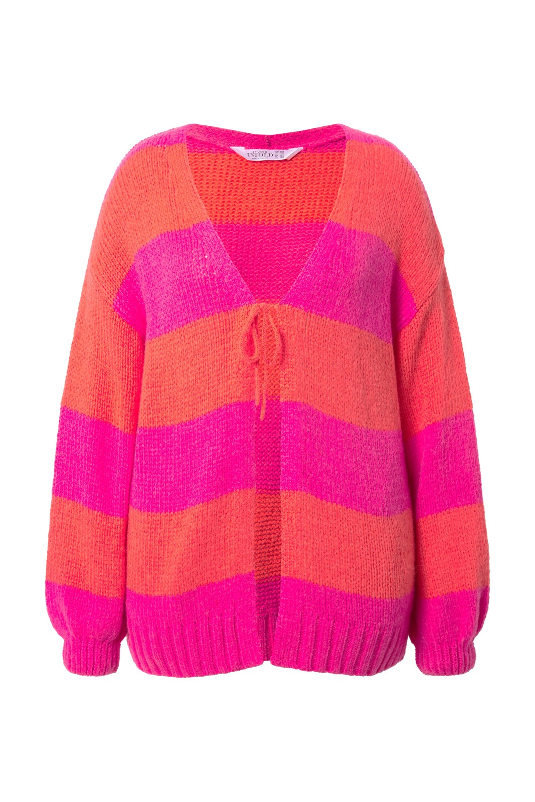 Studio Untold Damen große Größen Strickjacke oversized Blockstreifen