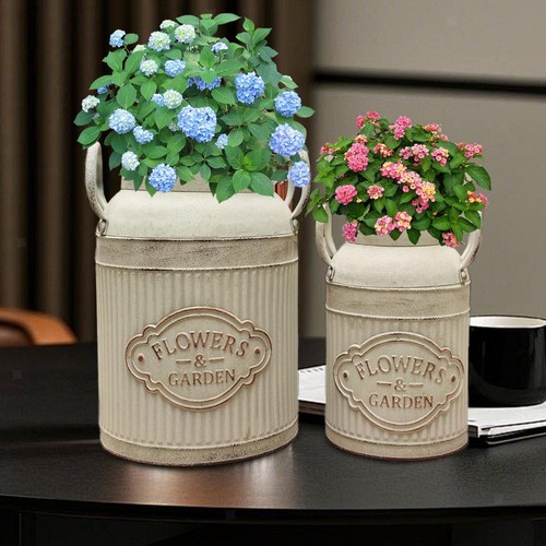 2x Flower Rustic Jug Decorative for Living Room Wedding Flower Arrangements - Picture 5 of 6