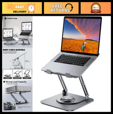Adjustable Laptop Stand for Desk - 360  Rotating Ergonomic Riser, Foldable  Por