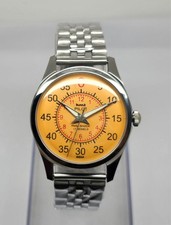 Vintage Hmt Pilot Yellow Dial 17 Jewels Mechanical hand winding Transparent Back