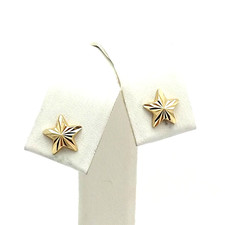 14k Gold Diamond Cut Star Sparkly Twinkle Child Post Stud Earrings New