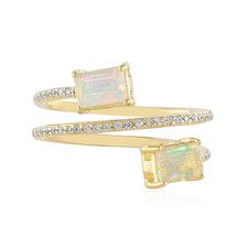Welo Opal Goldplattierter Silberring- Echtschmuck