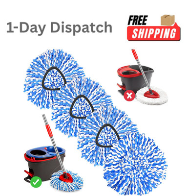 GLOCITI 4 Pack Mop Replacement Heads for 2 Tank System Fluffy Microfiber