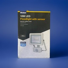 Wickes 10W Floodlight with Sensor Slim IP44 Dust and Water Resistant White IP44
