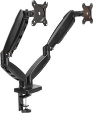 Amazon Basics Gas Spring Dual Computer Monitor Arm Mount Adjustable Up to 27"