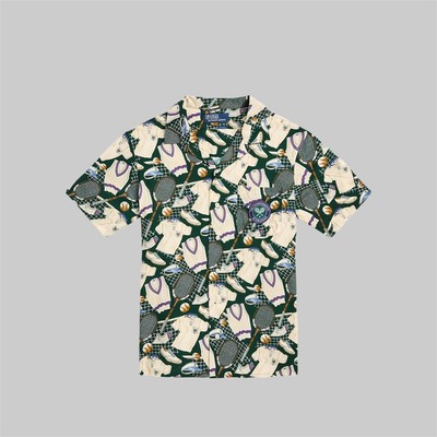 トップス Wimbledon Classic Fit Print Camp Shirt Polo Ralph Lauren Wimbledon Classic Fit Print Camp Shirt XL NEW