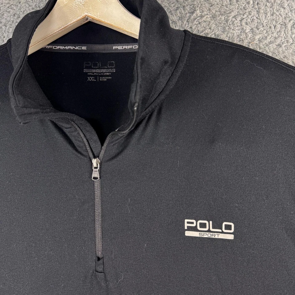 Polo Sport Ralph Lauren 男式套衫 2XL 黑色 Performance Quarter 拉链衬衫 — 第 2/4 张图片