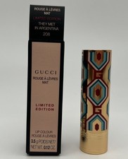 Gucci Rouge A Levres Mat Lipstick Lip Matte 208 They Met in Argentina LIMITED ED