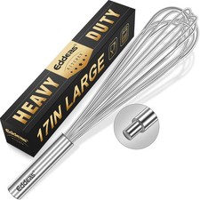 17in/43cm Extra Large Whisk,5Ib Heavy Duty Whisk, 2.4mm Wire Whisk Suitable f...