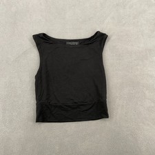 Final Touch Cropped Tank Top Womens Small Bla...