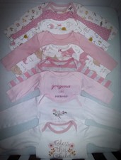 18 Pc Lot Of Assorted Cute And Stylish Baby Girl Bodysuites- Long  Short Sleeve