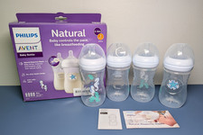 Philips Avent Natural Response Baby Bottles 9oz 4 Pack Flow 3 Medium 3-6M NEW
