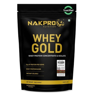 Nakpro Whey Gold Protein Concentrate And Isolate Chocolate Flavour 2kg