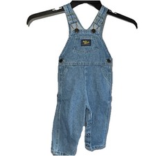 Baby B'gosh by OshKosh B'gosh Denim Bib Overalls Blue 18m Cotton Vtg Vestbak