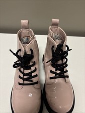 Girls SZ 1 Pink Ankle Boots Lace/Zip Up Combat Youth Art Class