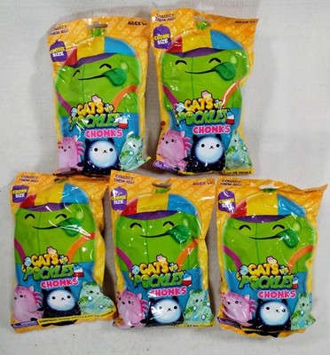 Cats vs Pickles Chonks Blind Bag Plush Bean Bag Figure Lot of 5 New Gold Wave