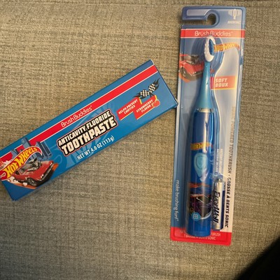 Brush Buddies Hot Wheels Strawberry Toothpaste Sonic Toothbrush New