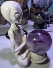 Alien has landed Purple Fluorite Crystal Healing Sphere Polished,UV active Glow — photo 3