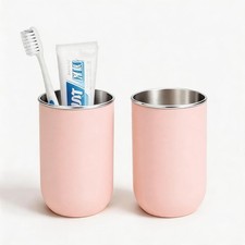 Stainless Steel Toothbrush Cup Holder 13oz, Unbreakable Reusable Kids Bathroo...