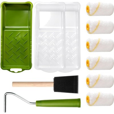 Farbroller Set Mikrofaser 5cm Mini Walzenbezüge Kabel Wand Malerarbeiten