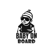 Baby on Board Auto Aufkleber Kind an Bord Sticker 14x8,5cm Fenster JDM Motor