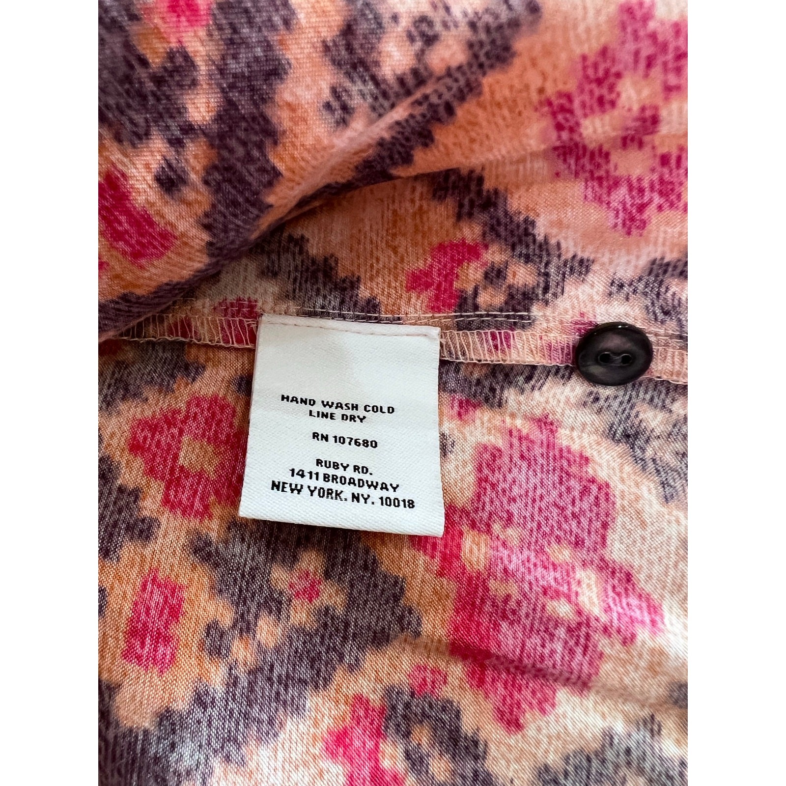 Ruby Road Shiny Peach Aztec Print Button Down Shi… - image 3