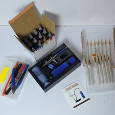 YueYueFa Airbrush System Set with Compressor, Paints, Brushes, and Toolkit