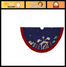 52-Inch Nativity Scene Tree Skirt, Christmas Decor, Holiday Home Decoration