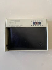 Joseph Abboud Men's Black Genuine Leather Bi Fold Wallet/Removable Card Case