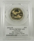 2016-W $25 Gold 1/2 oz American Eagle PCGS PR70DCAM Reagan Legacy Series 30th An