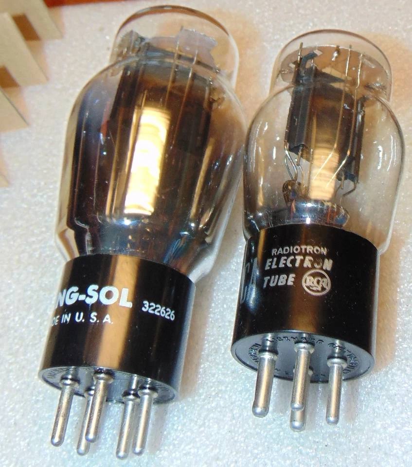 WOW 2 TUBOS NUEVOS EN CAJA RCA TIPO 45 D GETTER TUNG-SOL TIPO 46 HECHOS EN EE. UU. 246 245 BONITOS Foto 3 de 4