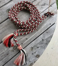 NWOT Horse Western Split Reins Nylon Braided Black Red Tack