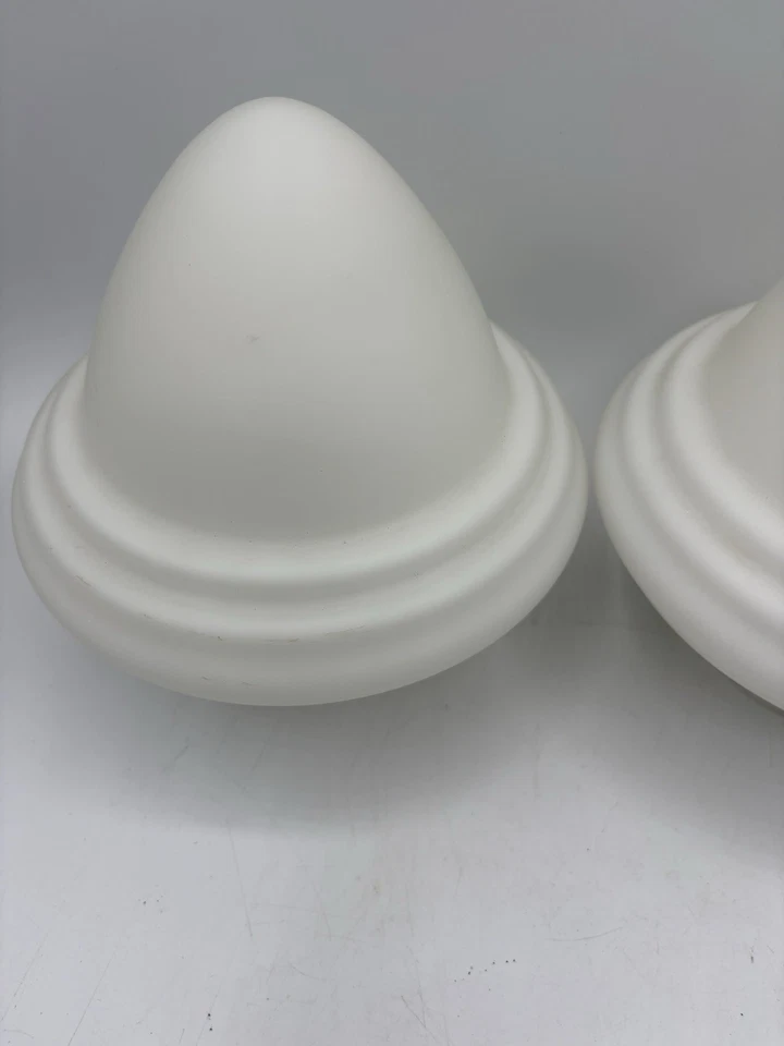 2 luminárias de teto vintage Art Deco vidro fosco bolota globo sombra 3" encaixe - Imagem 3 de 4