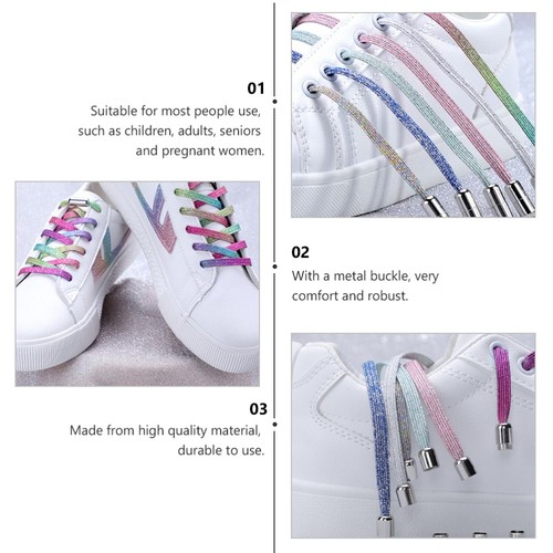 7 Pairs No Need to Tie Shoelace Buckle Child Tieless Shoelaces with Lock - Picture 6 of 12