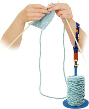 Portable Blue Yarn Holder for Crocheting and Knitting - Ideal for Travel