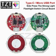 Micro USB Type-C USB Side-Press Torch Driver Board, Three-Speed Control, 10W