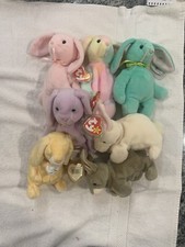 Ty Beanie Babies Lot Of 7 Easter Bunnies including Grace