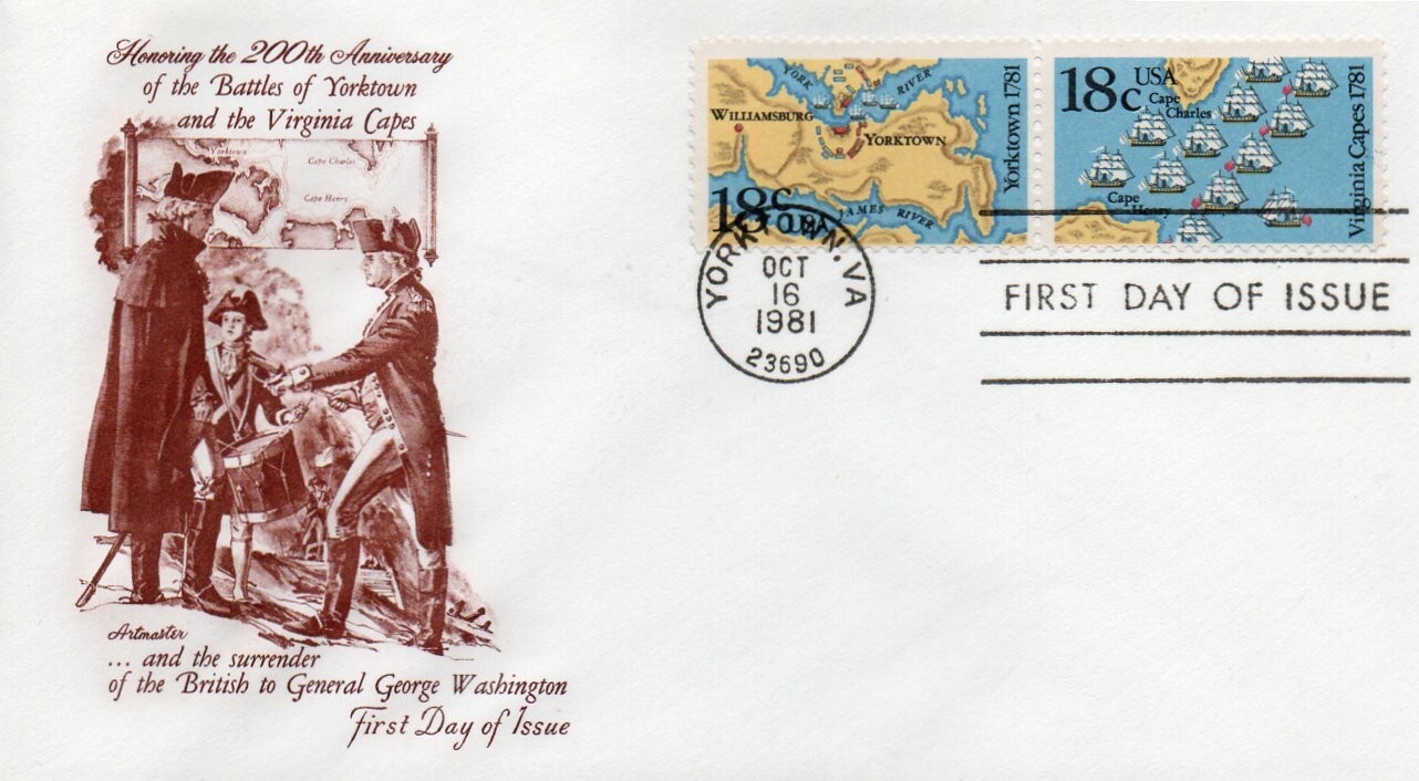 United States 1938a First Day Cover Battles of Yorktown & Virginia